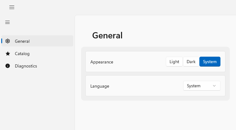 Menus & dialogs · settings, Windows WinUI 3