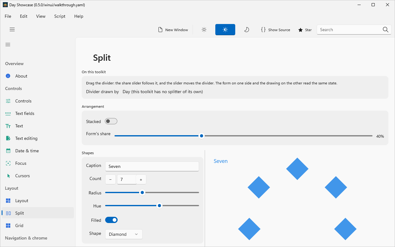 Split, Windows WinUI 3