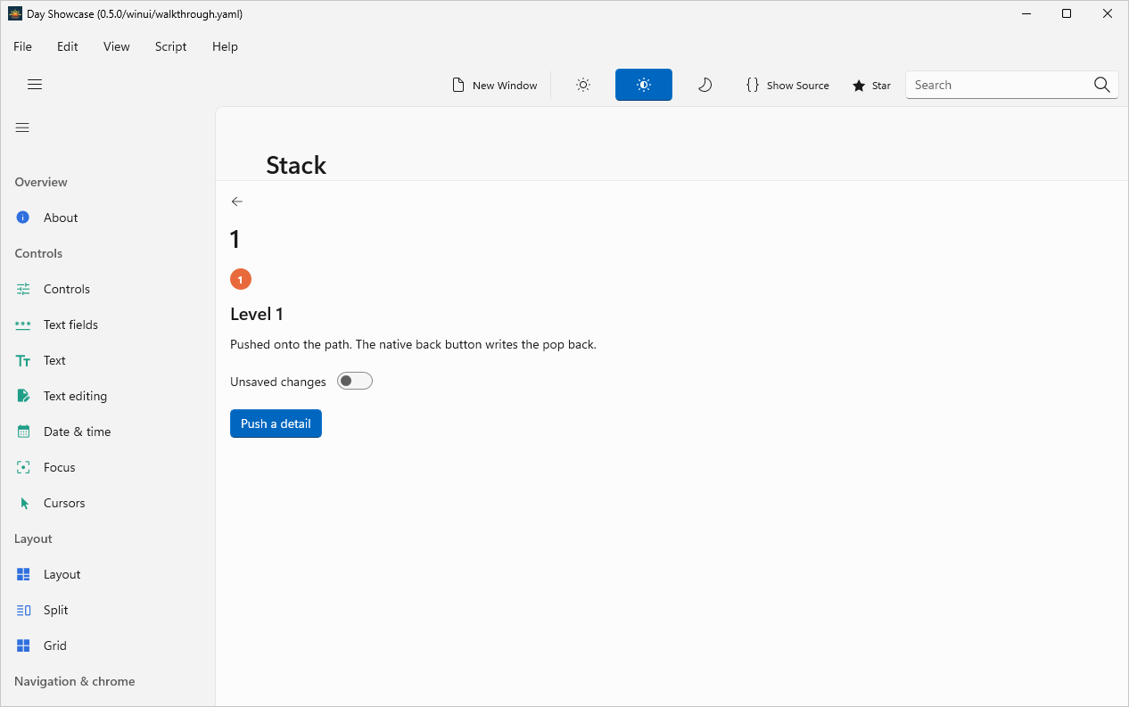 Stack, Windows WinUI 3