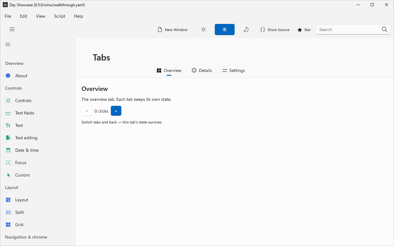 Tabs, Windows WinUI 3
