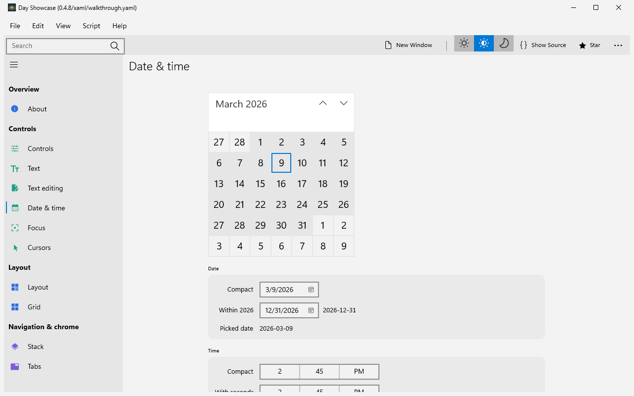 Date & time, captured on windows-xaml
